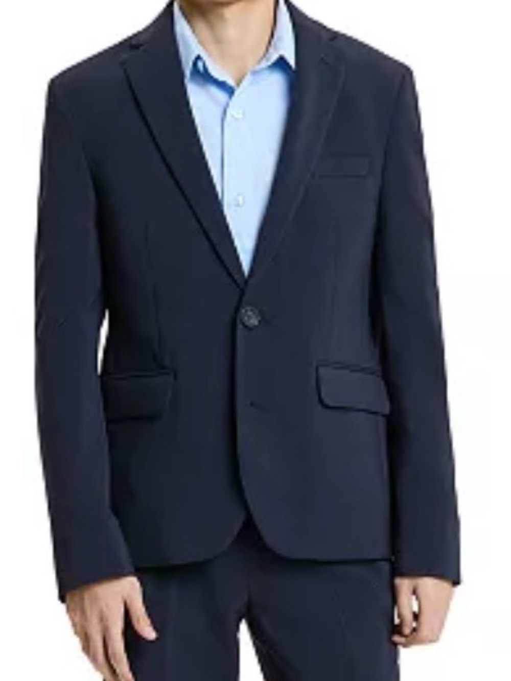 Reaction Kenneth Cole Boys Dark Navy Single-Breasted Suit Jacket